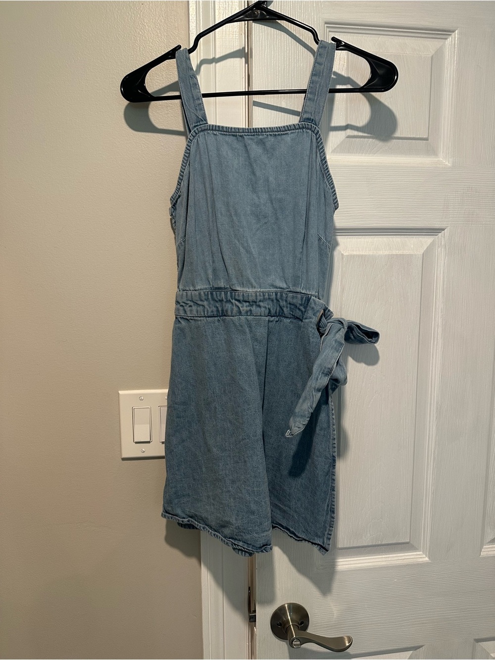 Denim Blue AMERICAN EAGLE Jumper Dress with Waist Tie  and shorts